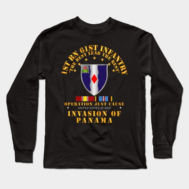 Just Cause - 1st Bn 61st Infantry w Svc Ribbons wo DS Long Sleeve T-Shirt by twix123844